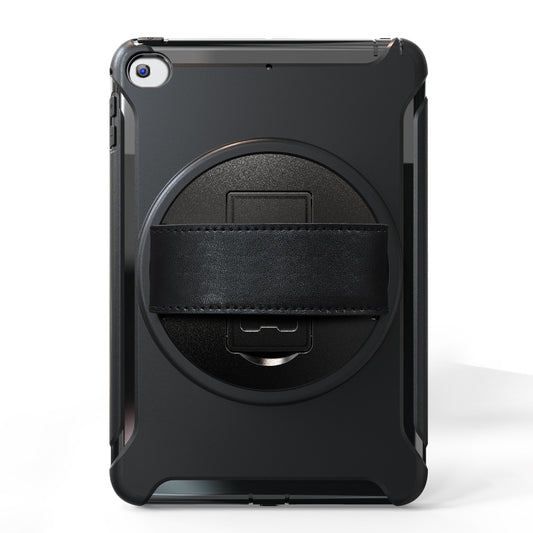For iPad mini (2019) & mini 4 360 Degree Rotation PC+TPU Protective Cover with Holder & Hand Strap(Black) - iPad mini (2019) / mini 5 Cases by buy2fix | Online Shopping UK | buy2fix