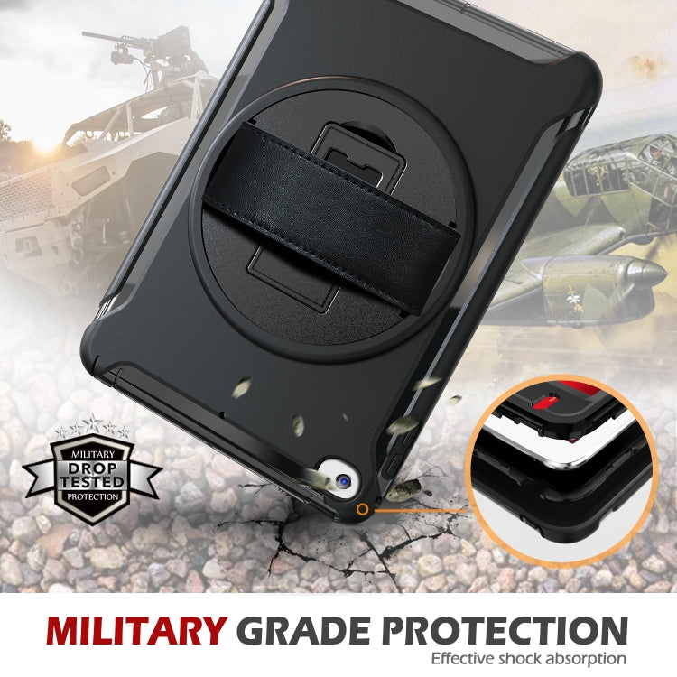 For iPad mini (2019) & mini 4 360 Degree Rotation PC+TPU Protective Cover with Holder & Hand Strap(Black) - iPad mini (2019) / mini 5 Cases by buy2fix | Online Shopping UK | buy2fix