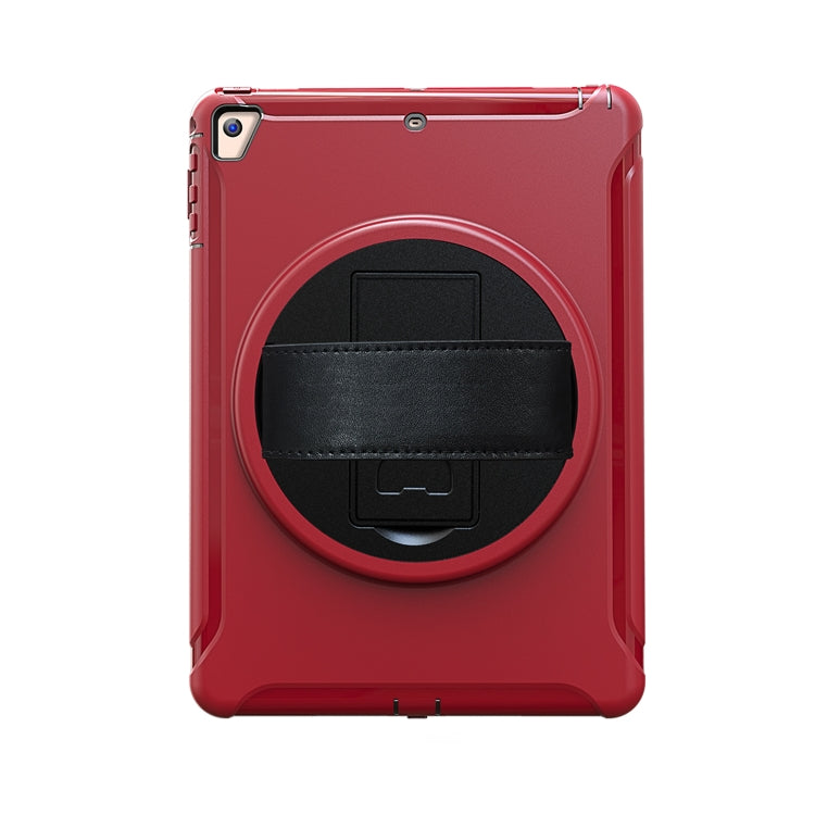 For iPad 9.7 inch (2017) 360 Degree Rotation PC+TPU Protective Cover with Holder & Hand Strap(Red) - iPad 9.7 (2018) & (2017) Cases by buy2fix | Online Shopping UK | buy2fix