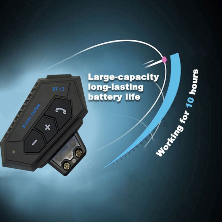 BT12 Motorcycle Helmet Bluetooth Headset Motorcycle Intercom Bluetooth Headset - Motorcycle Walkie Talkie by buy2fix | Online Shopping UK | buy2fix