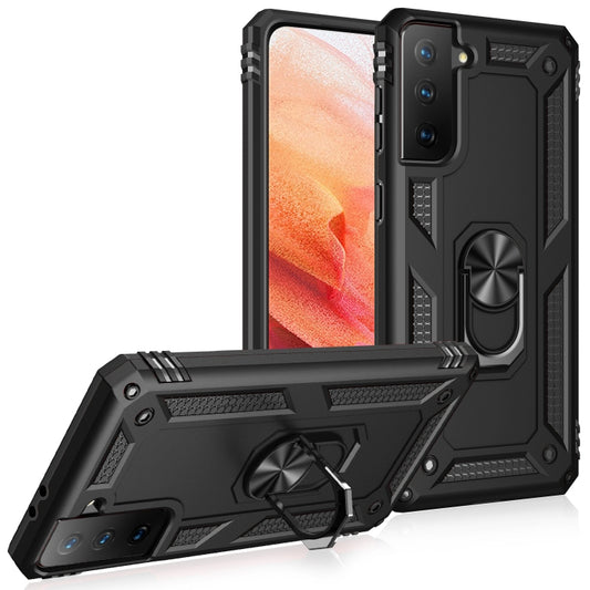 For Samsung Galaxy S21 5G Shockproof TPU + PC Protective Case with 360 Degree Rotating Holder(Black) - Galaxy S21 5G Cases by buy2fix | Online Shopping UK | buy2fix