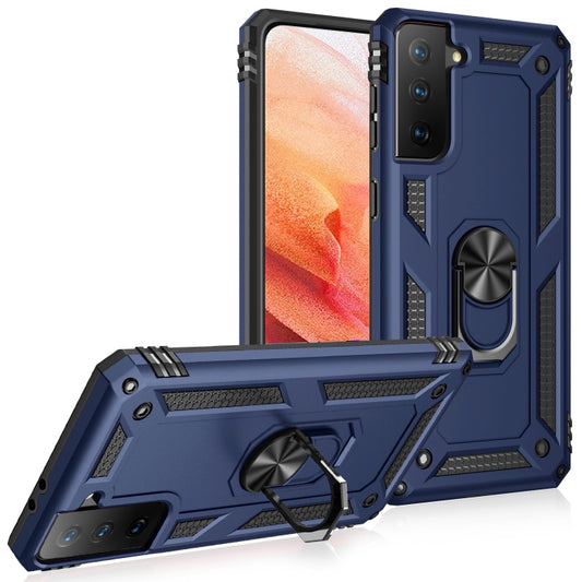For Samsung Galaxy S21 5G Shockproof TPU + PC Protective Case with 360 Degree Rotating Holder(Blue) - Galaxy S21 5G Cases by buy2fix | Online Shopping UK | buy2fix