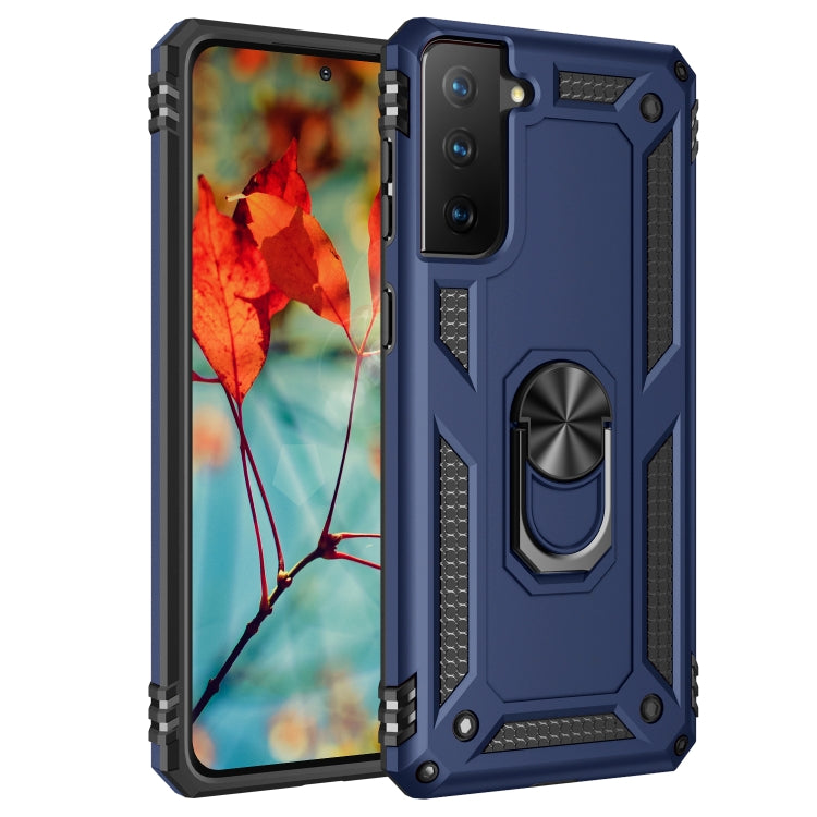 For Samsung Galaxy S21 5G Shockproof TPU + PC Protective Case with 360 Degree Rotating Holder(Blue) - Galaxy S21 5G Cases by buy2fix | Online Shopping UK | buy2fix