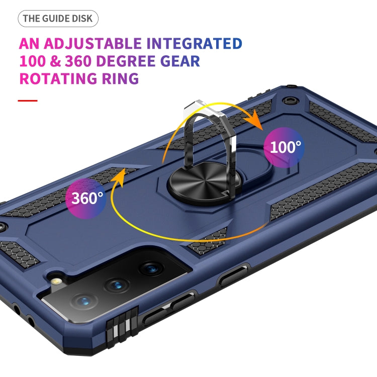 For Samsung Galaxy S21 5G Shockproof TPU + PC Protective Case with 360 Degree Rotating Holder(Blue) - Galaxy S21 5G Cases by buy2fix | Online Shopping UK | buy2fix
