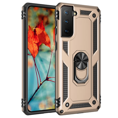 For Samsung Galaxy S21 5G Shockproof TPU + PC Protective Case with 360 Degree Rotating Holder(Gold) - Galaxy S21 5G Cases by buy2fix | Online Shopping UK | buy2fix