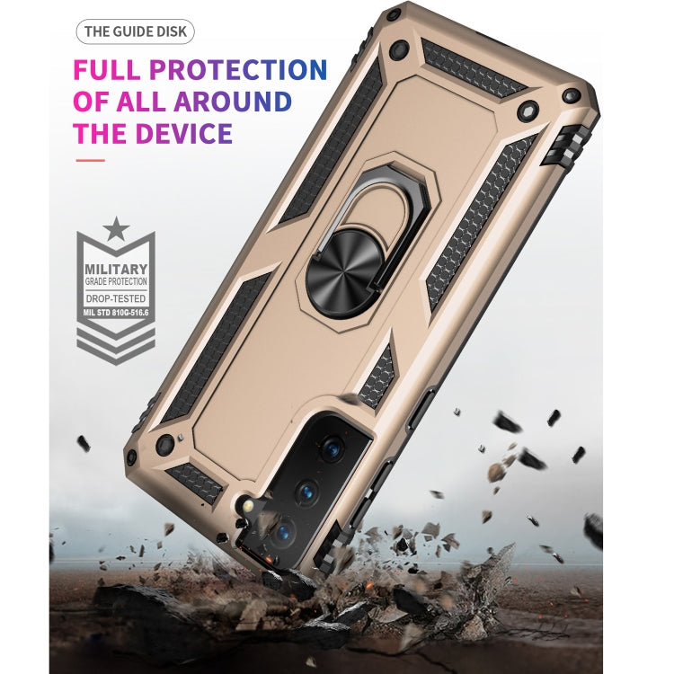 For Samsung Galaxy S21 5G Shockproof TPU + PC Protective Case with 360 Degree Rotating Holder(Gold) - Galaxy S21 5G Cases by buy2fix | Online Shopping UK | buy2fix
