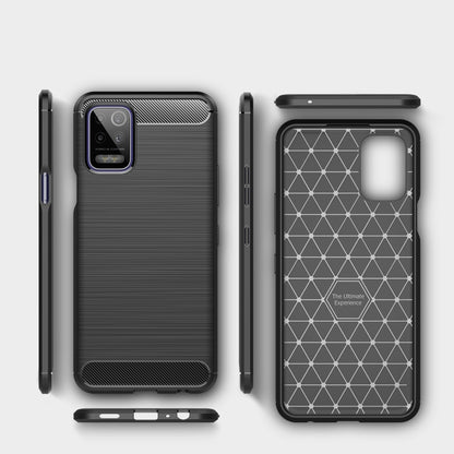 For LG K52 Brushed Texture Carbon Fiber TPU Case(Black) - LG Cases by buy2fix | Online Shopping UK | buy2fix