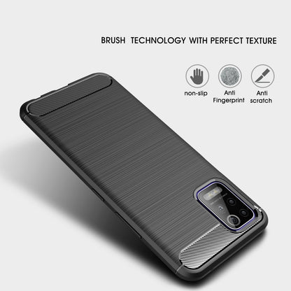 For LG K52 Brushed Texture Carbon Fiber TPU Case(Black) - LG Cases by buy2fix | Online Shopping UK | buy2fix
