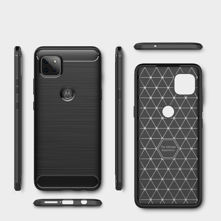 For Motorola Moto G 5G Brushed Texture Carbon Fiber TPU Case(Black) - Motorola Cases by buy2fix | Online Shopping UK | buy2fix