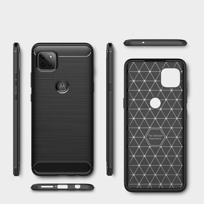 For Motorola Moto G 5G Brushed Texture Carbon Fiber TPU Case(Black) - Motorola Cases by buy2fix | Online Shopping UK | buy2fix