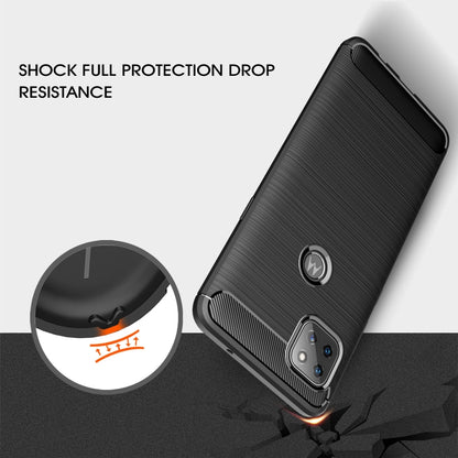 For Motorola Moto G 5G Brushed Texture Carbon Fiber TPU Case(Black) - Motorola Cases by buy2fix | Online Shopping UK | buy2fix