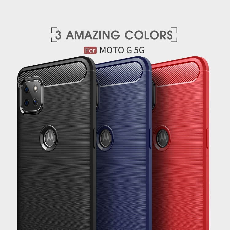 For Motorola Moto G 5G Brushed Texture Carbon Fiber TPU Case(Black) - Motorola Cases by buy2fix | Online Shopping UK | buy2fix