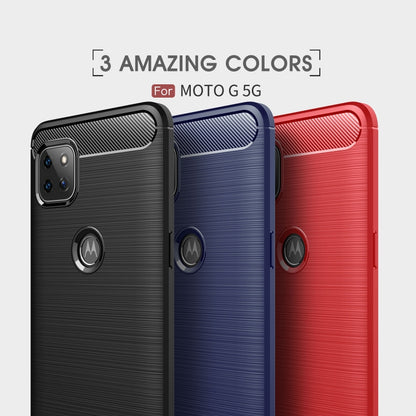 For Motorola Moto G 5G Brushed Texture Carbon Fiber TPU Case(Black) - Motorola Cases by buy2fix | Online Shopping UK | buy2fix