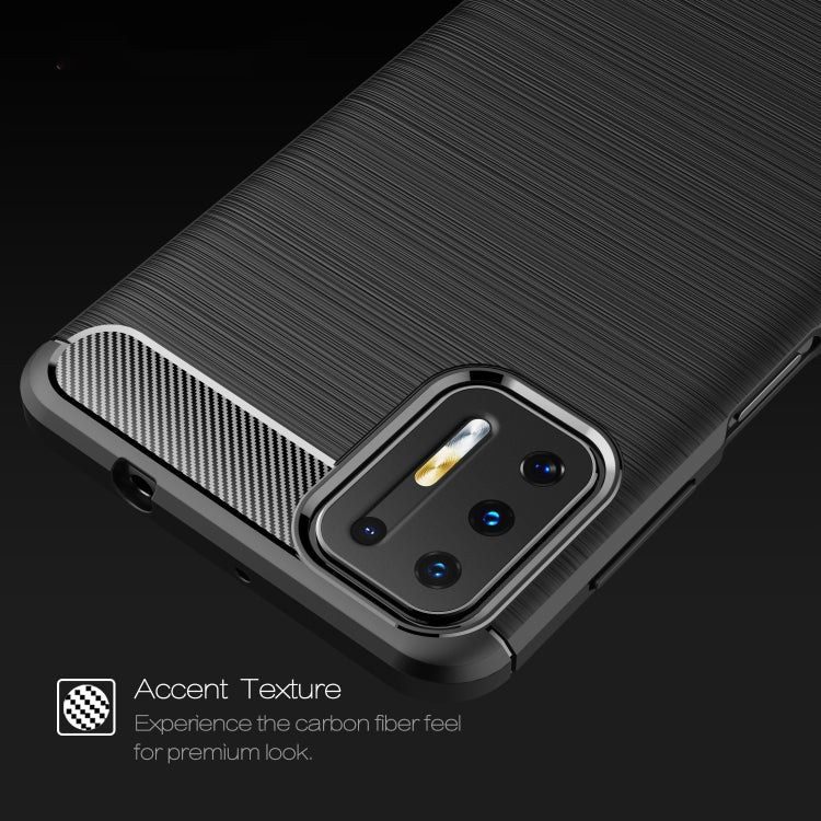For Motorola Moto G9 Plus Brushed Texture Carbon Fiber TPU Case(Red) - Motorola Cases by buy2fix | Online Shopping UK | buy2fix
