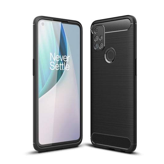 For OnePlus Nord N10 5G Brushed Texture Carbon Fiber TPU Case(Black) - OnePlus Cases by buy2fix | Online Shopping UK | buy2fix
