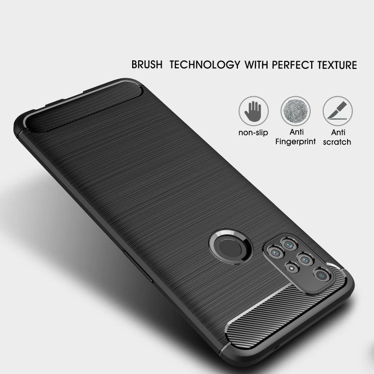 For OnePlus Nord N10 5G Brushed Texture Carbon Fiber TPU Case(Black) - OnePlus Cases by buy2fix | Online Shopping UK | buy2fix