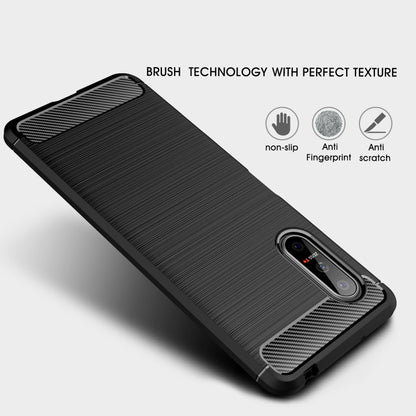 For Sony Xperia 5 II Brushed Texture Carbon Fiber TPU Case(Navy Blue) - Sony Cases by buy2fix | Online Shopping UK | buy2fix