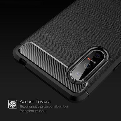 For Sony Xperia 5 II Brushed Texture Carbon Fiber TPU Case(Navy Blue) - Sony Cases by buy2fix | Online Shopping UK | buy2fix