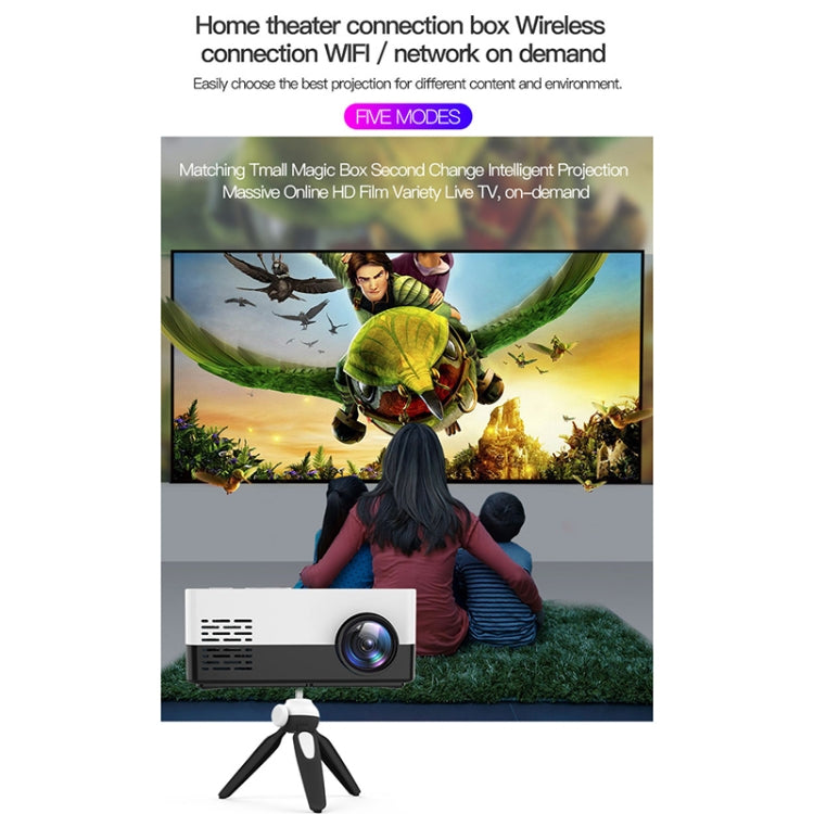 J15 1920 x 1080P HD Household Mini LED Projector with Tripod Mount Support AV / HDMI x 1 / USB x1 / TF x 1, Plug Type:US Plug(Blue White) by buy2fix