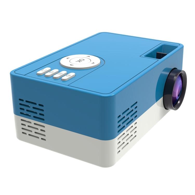 J15 1920 x 1080P HD Household Mini LED Projector with Tripod Mount Support AV / HDMI x 1 / USB x1 / TF x 1, Plug Type:UK Plug(Blue White) - Mini Projector by buy2fix | Online Shopping UK | buy2fix