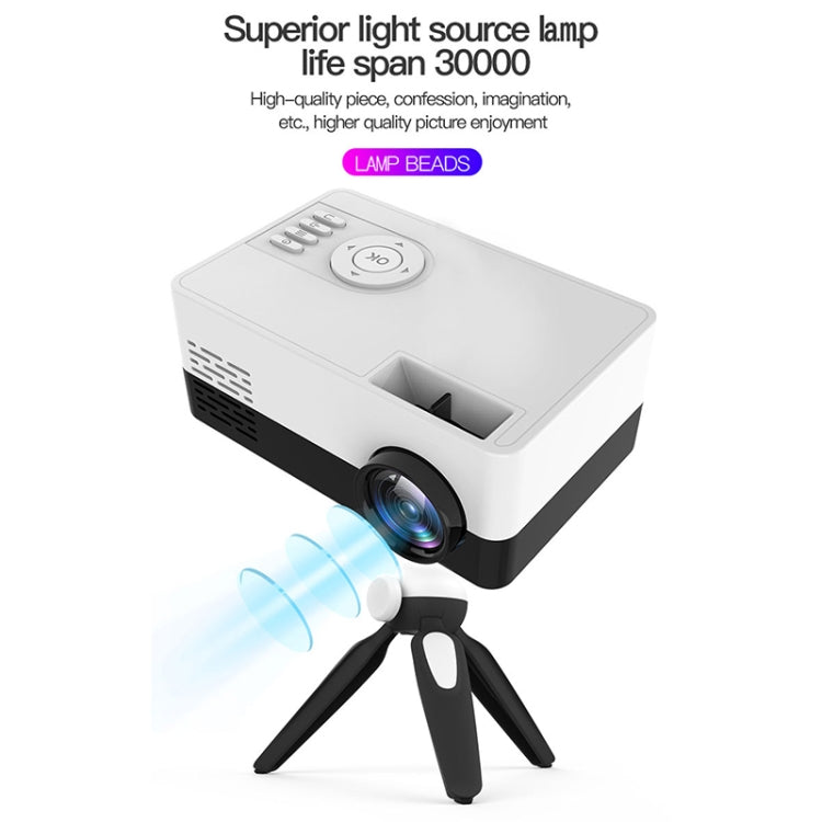 J15 1920 x 1080P HD Household Mini LED Projector with Tripod Mount Support AV / HDMI x 1 / USB x1 / TF x 1, Plug Type:UK Plug(Blue White) - Mini Projector by buy2fix | Online Shopping UK | buy2fix