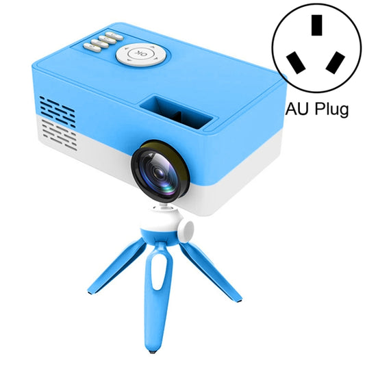 J15 1920 x 1080P HD Household Mini LED Projector with Tripod Mount Support AV / HDMI x 1 / USB x1 / TF x 1, Plug Type:AU Plug(Blue White) - Mini Projector by buy2fix | Online Shopping UK | buy2fix