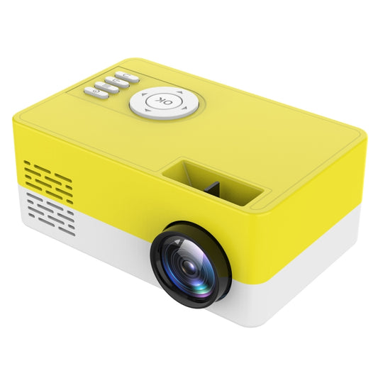 J15 1920 x 1080P HD Household Mini LED Projector with Tripod Mount Support AV / HDMI x 1 / USB x1 / TF x 1, Plug Type:AU Plug(Yellow White) - Mini Projector by buy2fix | Online Shopping UK | buy2fix