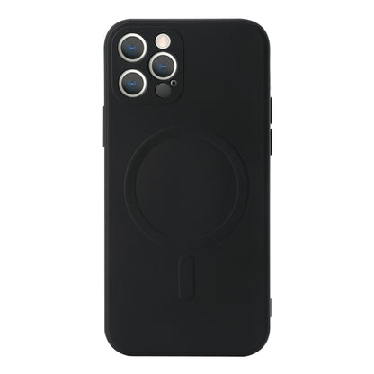 For iPhone 12 Pro Max Liquid Silicone Full Coverage Shockproof Magsafe Case(Black) by buy2fix