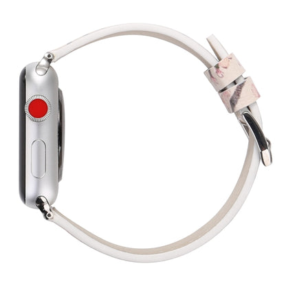 Plum Series Leather Watch Band For Apple Watch Series 7 41mm / 6 & SE & 5 & 4 40mm / 3 & 2 & 1 38mm(Light Pink) by buy2fix