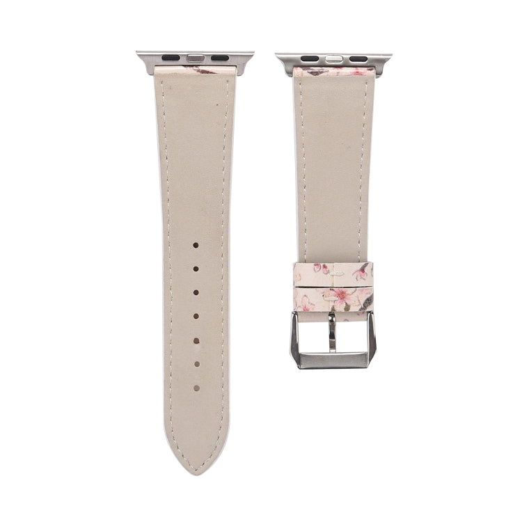 Plum Series Leather Watch Band For Apple Watch Series 7 41mm / 6 & SE & 5 & 4 40mm / 3 & 2 & 1 38mm(Light Pink) by buy2fix
