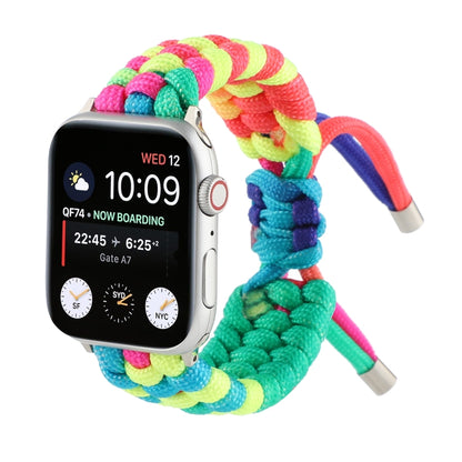 Umbrella Cord Rainbow Watch Band For Apple Watch Series 9&8&7 41mm / SE 3&SE 2&6&SE&5&4 40mm / 3&2&1 38mm(A) by buy2fix