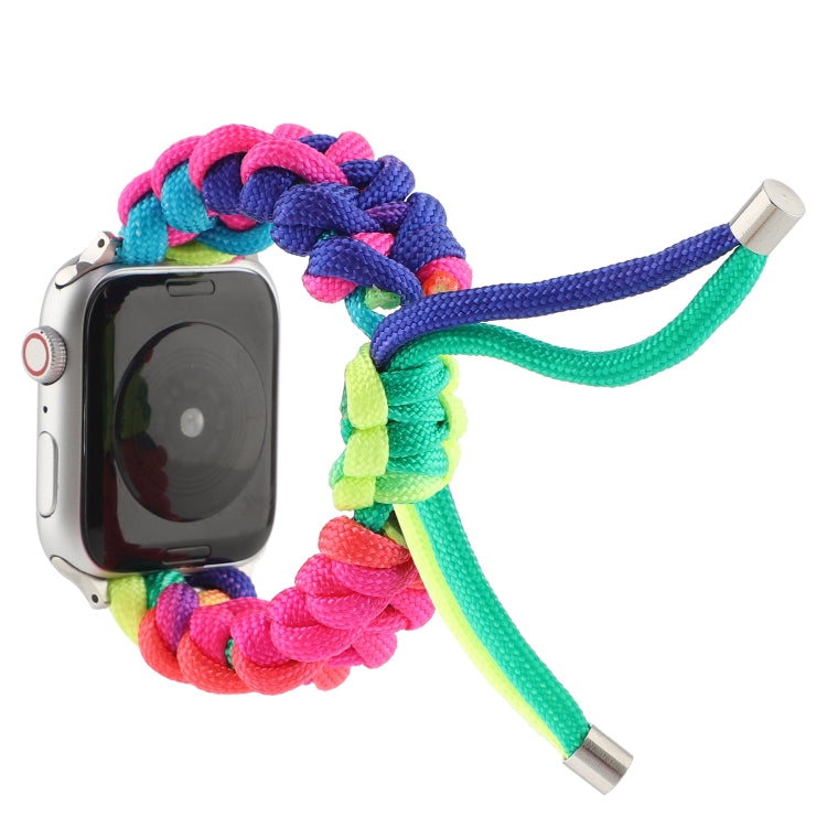 Umbrella Cord Rainbow Watch Band For Apple Watch Series 9&8&7 41mm / SE 3&SE 2&6&SE&5&4 40mm / 3&2&1 38mm(B) by buy2fix
