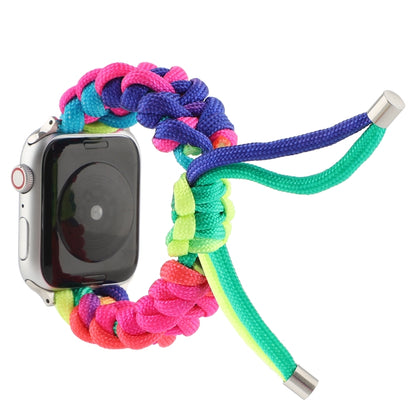 Umbrella Cord Rainbow Watch Band For Apple Watch Series 9&8&7 41mm / SE 3&SE 2&6&SE&5&4 40mm / 3&2&1 38mm(B) by buy2fix