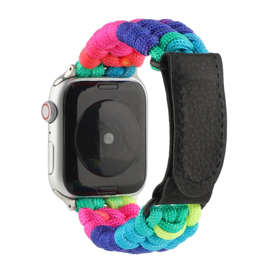 Umbrella Cord Rainbow Watch Band For Apple Watch Series 7 41mm / 6 & SE & 5 & 4 40mm / 3 & 2 & 1 38mm(C) by buy2fix