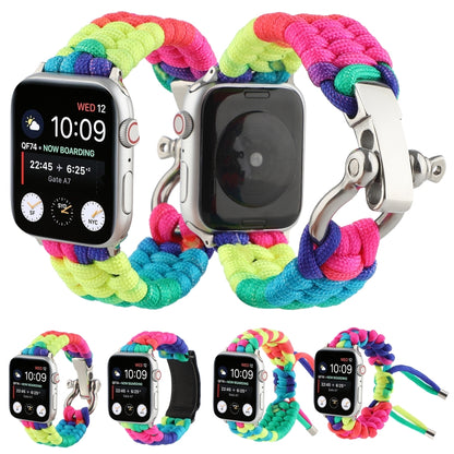 Umbrella Cord Rainbow Watch Band For Apple Watch Ultra 49mm&Watch Ultra 2 49mm / Series 9&8&7 45mm / SE 3&SE 2&6&SE&5&4 44mm / 3&2&1 42mm(B) by buy2fix