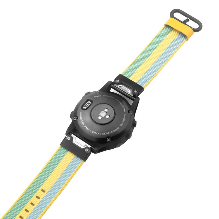 For Garmin Fenix 5 Quick Release Nylon Watch Band(Pollen Yellow) - Watch Bands by buy2fix | Online Shopping UK | buy2fix