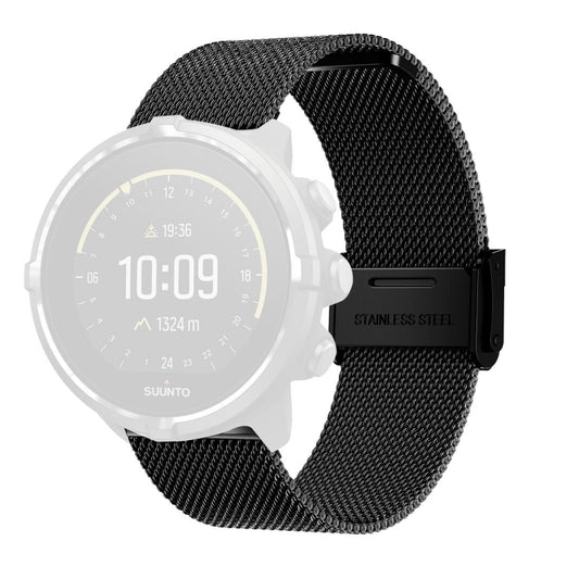 For Suunto 9 Milanese Nice Buckle Replacement Wrist Strap Watchband(Black) -  by buy2fix | Online Shopping UK | buy2fix