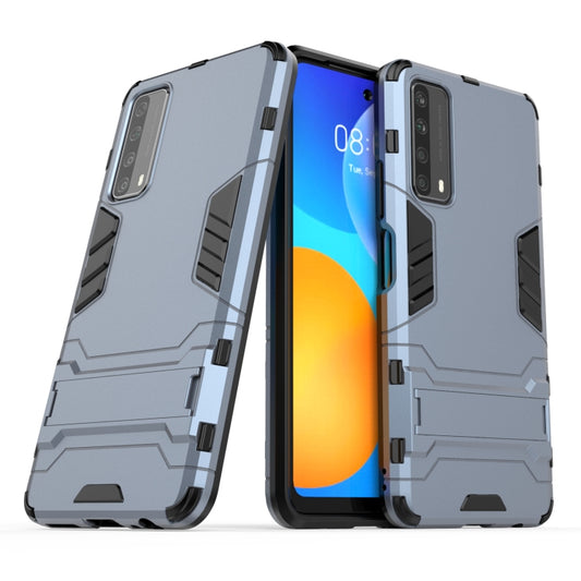 For Huawei P smart 2021 PC + TPU Shockproof Protective Case with Holder(Navy Blue) - Huawei Cases by buy2fix | Online Shopping UK | buy2fix