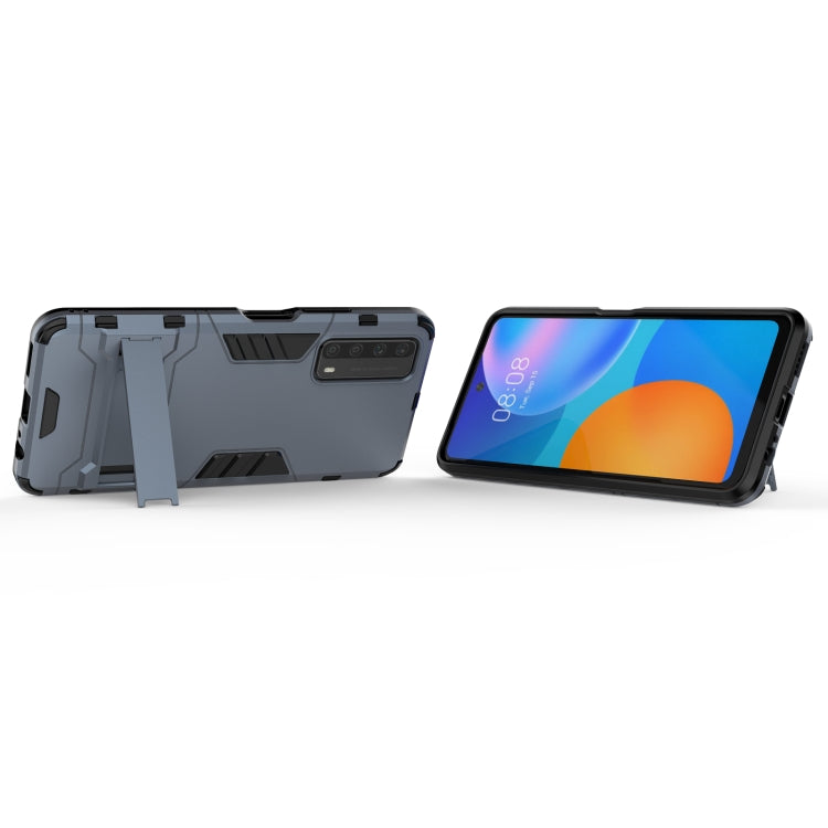 For Huawei P smart 2021 PC + TPU Shockproof Protective Case with Holder(Navy Blue) - Huawei Cases by buy2fix | Online Shopping UK | buy2fix