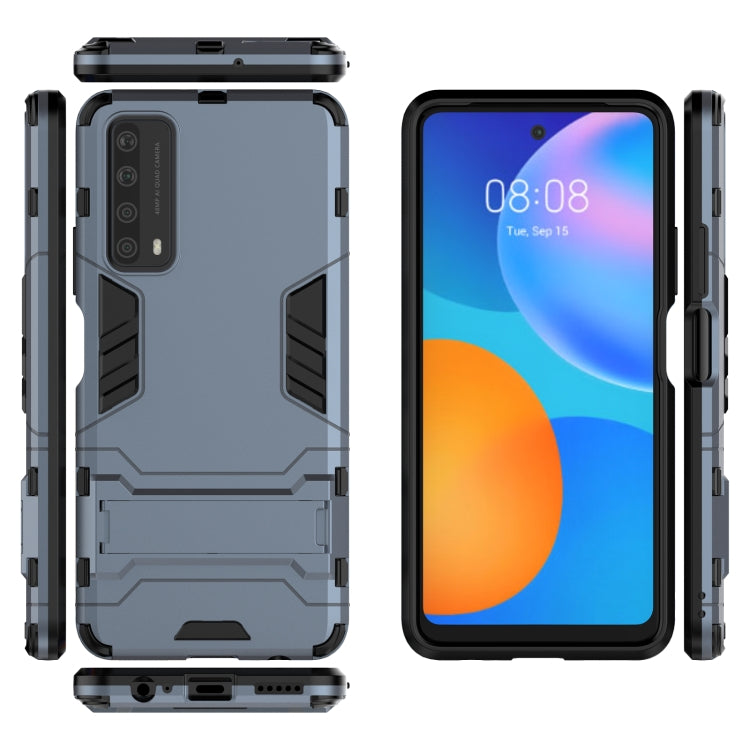 For Huawei P smart 2021 PC + TPU Shockproof Protective Case with Holder(Navy Blue) - Huawei Cases by buy2fix | Online Shopping UK | buy2fix