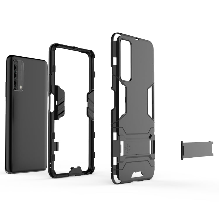For Huawei P smart 2021 PC + TPU Shockproof Protective Case with Holder(Navy Blue) - Huawei Cases by buy2fix | Online Shopping UK | buy2fix