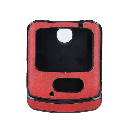 For Motorola Moto Razr 5G Two-color Cowhide Texture Top-grain Leather Shockproof Protective Case(Red) - Motorola Cases by buy2fix | Online Shopping UK | buy2fix