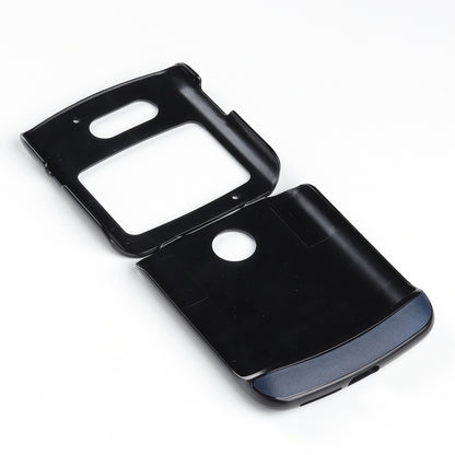 For Motorola Moto Razr 5G Two-color Cowhide Texture Top-grain Leather Shockproof Protective Case(Blue) - Motorola Cases by buy2fix | Online Shopping UK | buy2fix