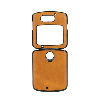 For Motorola Moto Razr 5G Two-color Cowhide Texture Top-grain Leather Shockproof Protective Case(Brown) - Motorola Cases by buy2fix | Online Shopping UK | buy2fix