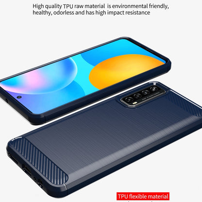For Huawei P Smart 2021 Brushed Texture Carbon Fiber TPU Case(Red) - Huawei Cases by buy2fix | Online Shopping UK | buy2fix