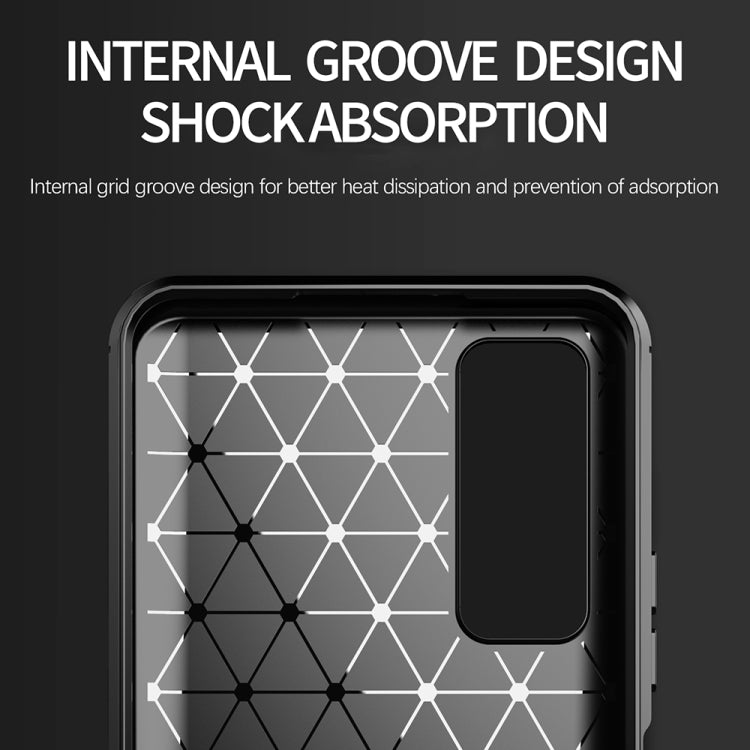 For Huawei P Smart 2021 Brushed Texture Carbon Fiber TPU Case(Red) - Huawei Cases by buy2fix | Online Shopping UK | buy2fix