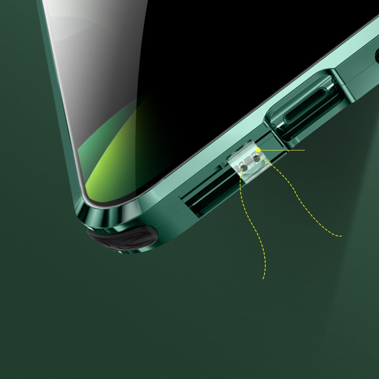 For iPhone 11 Pro Max Four-corner Shockproof Anti-peeping Magnetic Metal Frame Double-sided Tempered Glass Case (Black) - iPhone 11 Pro Max Cases by buy2fix | Online Shopping UK | buy2fix