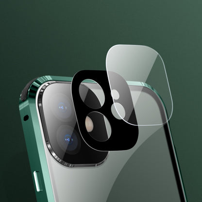 For iPhone 11 Pro Max Four-corner Shockproof Anti-peeping Magnetic Metal Frame Double-sided Tempered Glass Case (Black) - iPhone 11 Pro Max Cases by buy2fix | Online Shopping UK | buy2fix