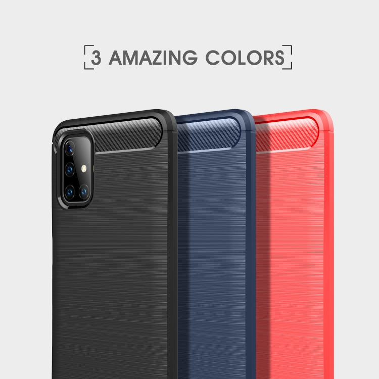 For Samsung Galaxy M51 Brushed Texture Carbon Fiber TPU Case(Black) by buy2fix