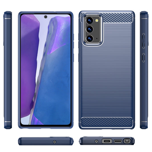 For Samsung Galaxy Note20 Brushed Texture Carbon Fiber TPU Case(Navy Blue) by buy2fix